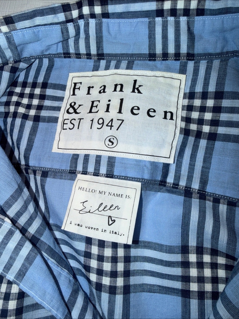 Frank & Eileen Blue Plaid Button-Up Blouse - Picture 5 of 9